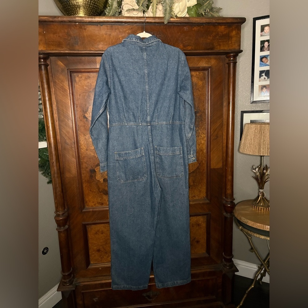Lisa Says Gah- Farrah Denim Jumpsuit-Coveralls in vintage indigo. Size L - Picture 4 of 9